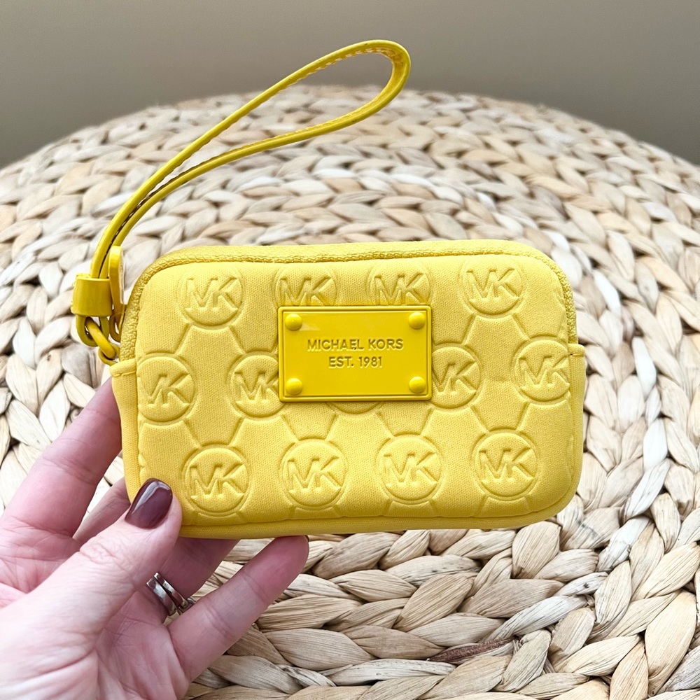 Michael Kors small yellow wristlet